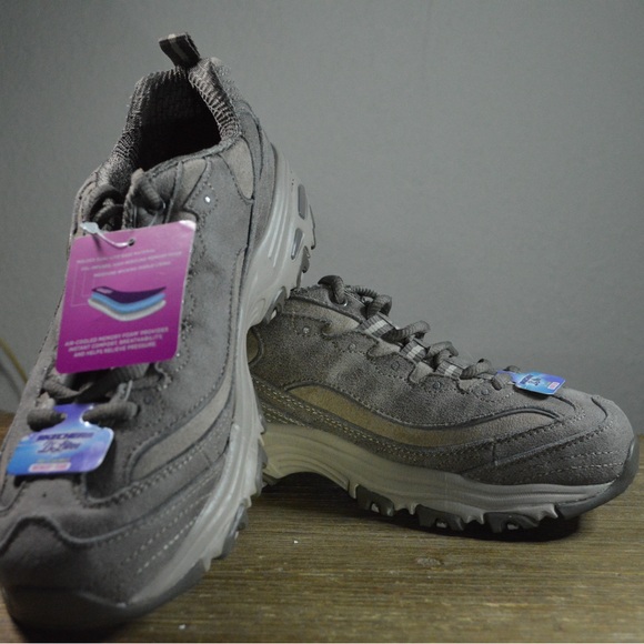 Skechers D'Lites Biggest Fan Shoes Womens Sz 6.5 Brown Sneakers READ - Picture 2 of 14